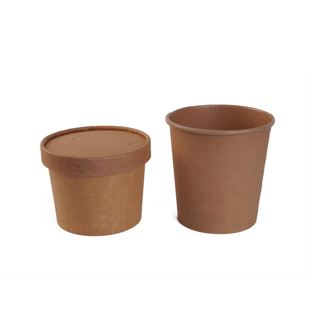 Noodle Compostable Bio Round Black Take Away Hot Disposable Soup Food Container Paper Sauce Containe