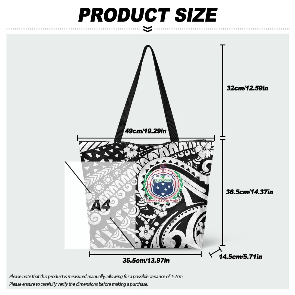 Sale Dupont Tyvek Tote Bag Samoa Flag Coat of Arm Tribal Tattoo With Hibiscus Luxury Shoulder Bag Man Big Shoulder Bag Woman