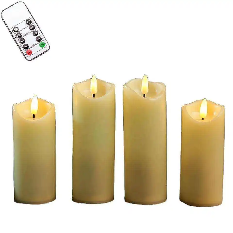 Flickering Flameless Candles Realistic Led Candle With Remote Control Timer Battery Operated Electronic Led Candle