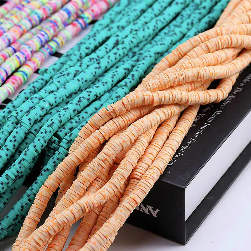 6mm Flat Round Polymer Clay Beads Chip Disk Loose Spacer Handmade Beads For DIY Jewelry Making Bracelet Finding Mixed Color