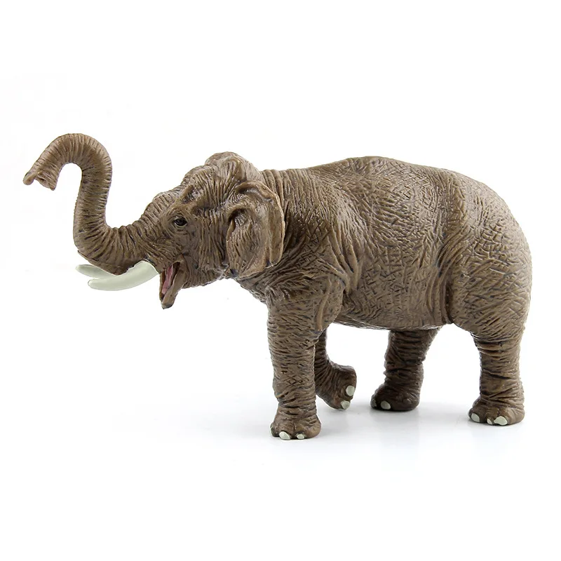 Small Elephant Toy Plastic Animal Model Male Asian Elephant Figurines Plastic Early Educational PVC Elephant Figure Toy