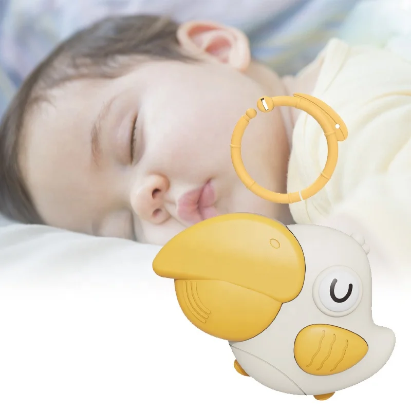 Newest cute soothing toy bird night light musical cartoon bed bell lamp baby toddler toy