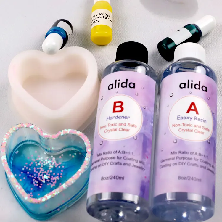 Alida Clear Epoxy Resin Casting Coating Crystal Epoxy Resin Hardener Epoxy Resin for Jewelry Making