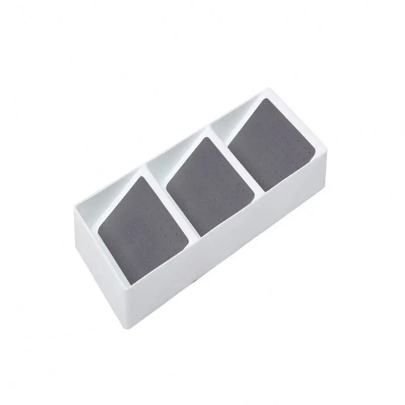 Stock wholesale kitchen use 3 tier divide rect platform plastic spice rack / organizer spices in drawer