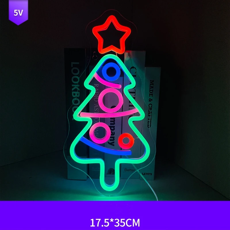 Christmas decoration supplies gifts Christmas tree socks Merry Christmas neon sign for X mas ornament