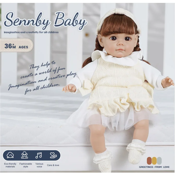 36CM  Doll Reborn Asleep Lifelike Soft Touch Cuddly Baby 3D Skin Art Doll 14-inch
