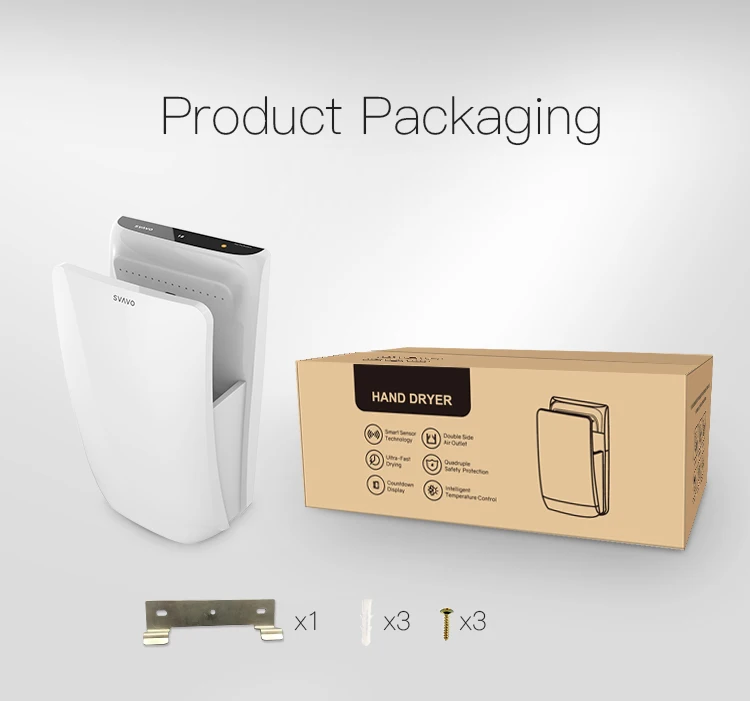 portable bathroom Commercial wall mounted Electric High Speed 1600W Super Power Automatic infrared sensor air jet Hand Dryer