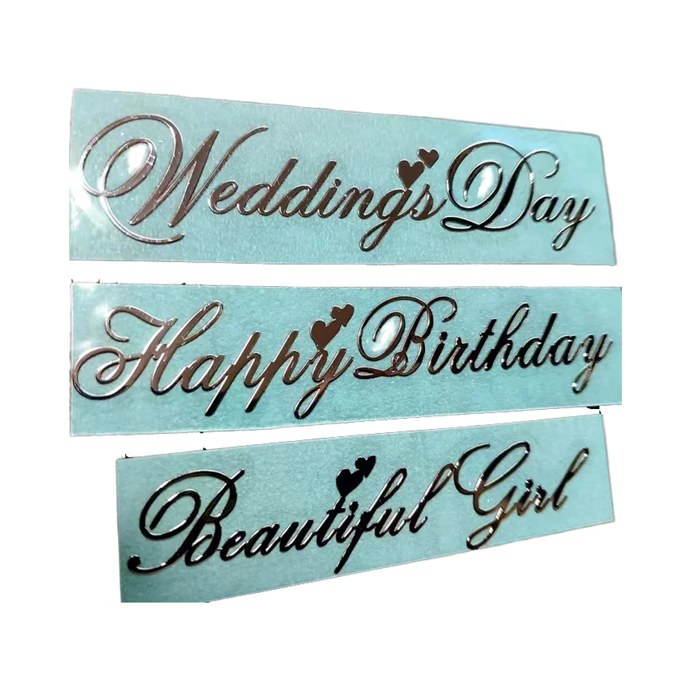 Direct from Manufacturer DIY English Stick Crystal Drop Glue Ashtray Metal Transfer Printing Sticker