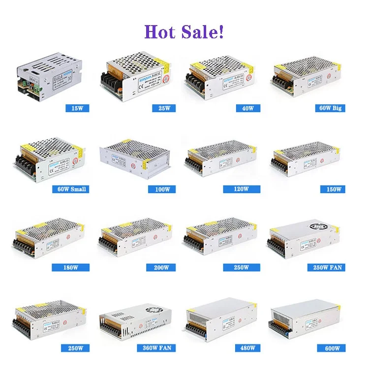 DC PSU 5V 12V 24V 36V 48V LED Power Supply 1A 2A 3A 5A 10A 15A 20A 30A 40A 50A Sompom Switching Power Supply For Light Box