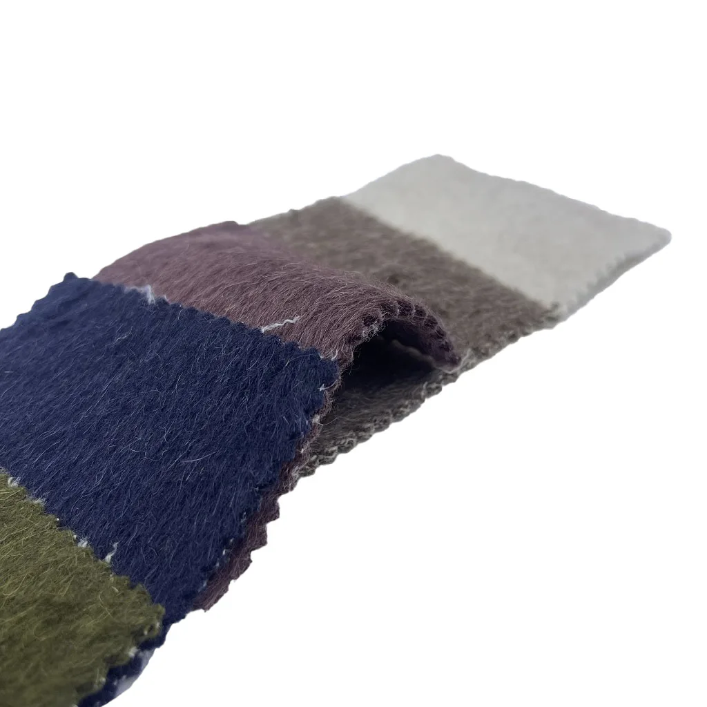 Fabric Manufacturer Double Face Long Hair Multi Color Heavy 30% Alpaca 70% Wool  Woven Winter Fabric For Coat ZZH24019
