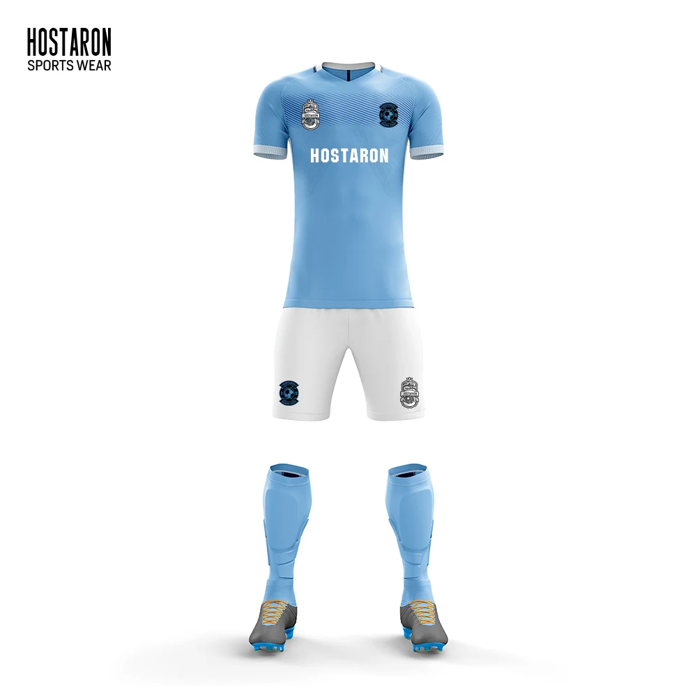 HOSTARON Sublimation Football Kit With Accessories Football Shirt Maker Cheap Sports T Shirt Custom Design Soccer Jersey Uniform