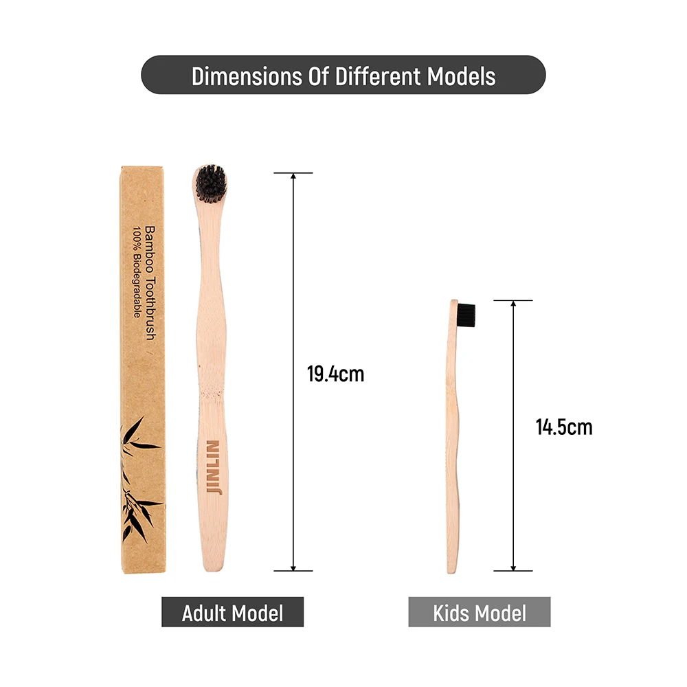 Charcoal tooth brush heads eco friendly toothbrush Biodegradable OEM child toothbrush round bamboo custom logo