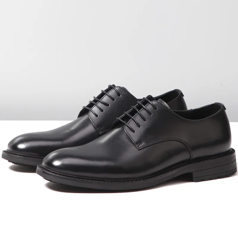 Spring New Official Men Shoes italian Formal Kids Boys Shoe Genuine Leather Low Heel Men Dress Shoes
