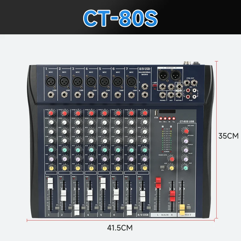 TEBO CT8 Профессиональный дверной аудио интерфейс микшер dj контроллер с USB для вечеринки