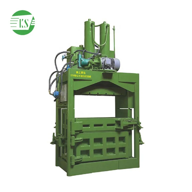 Keshang factory professional custom YJ-200 vertical hydraulic baler machine for recycle cardboard paper