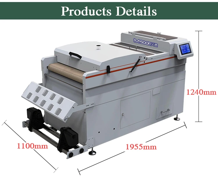 Baysoon 60cm Digital T Shirt Textile Printing Machine Heat Pet Film Imprimante t-shirt DTF Printer With Double 4 i3200 Print Hea