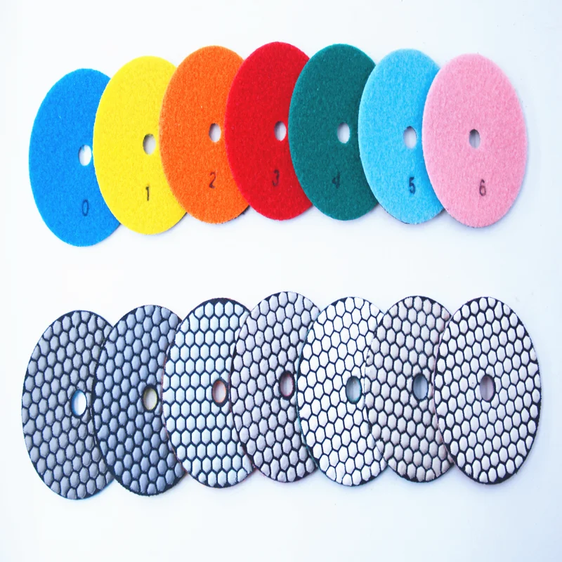 4 inch 100 mm Granite Marble Diamond Polishing Pads Dry Polishing Pads For Stone Polishing