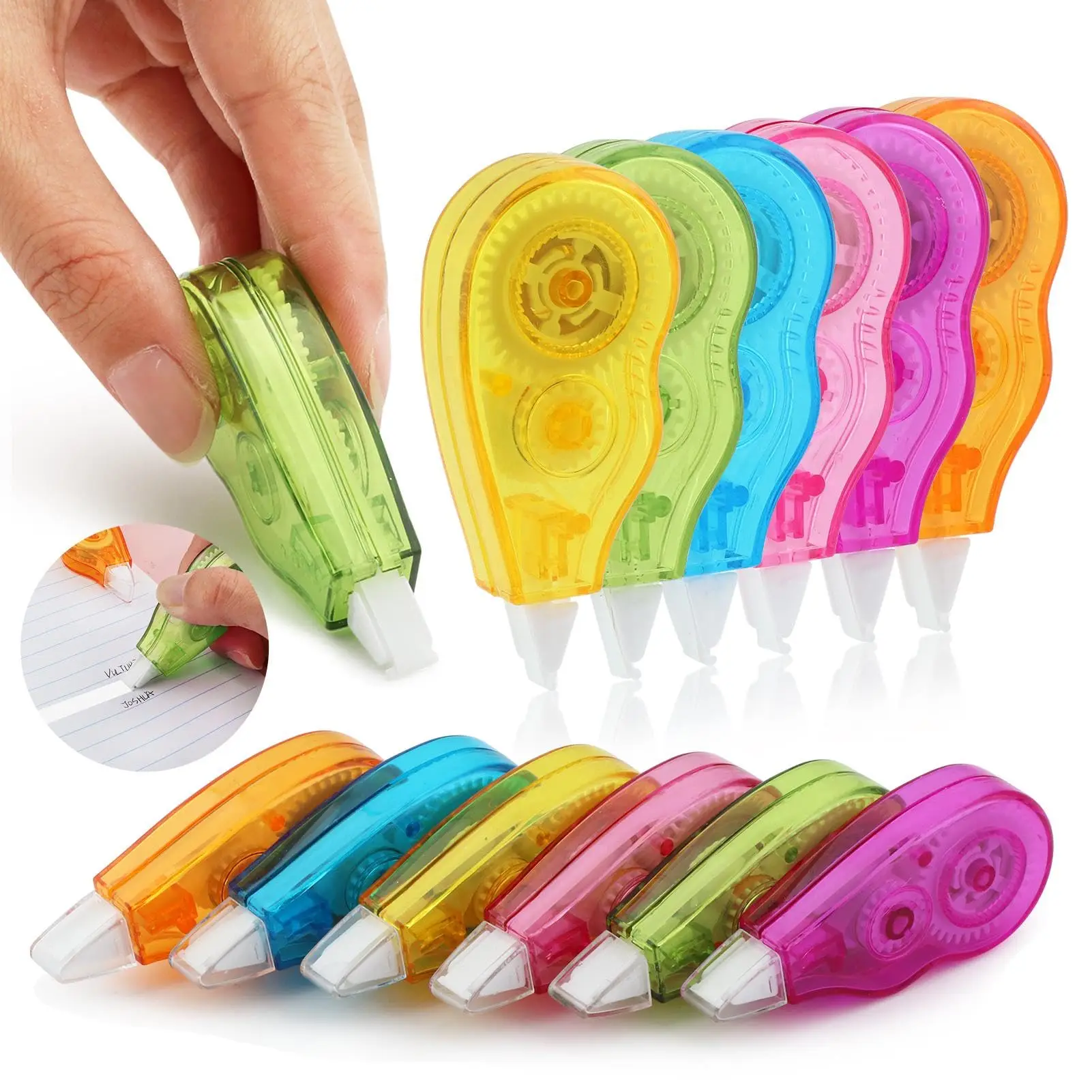 Manufacturers Wholesale Plastic Kids Stationery Student Correction Supplies Colored Yellow Correction Tape Set