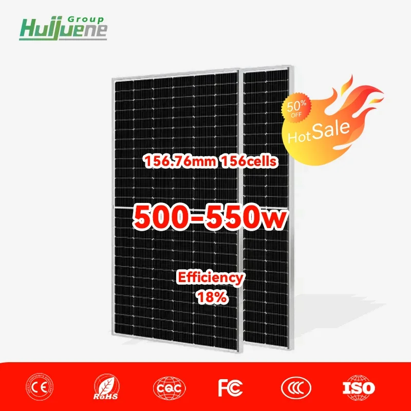 Home use solar panel Monocrystalline 156 Cells 550w 600w Pv system Solar Panel 156.56mm