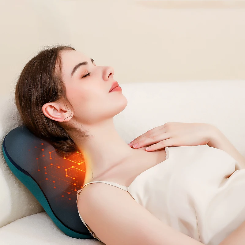 car seat waist massager cushion for calf thigh belly body neck back shiatsu massager cushion pillow with heating and vibration