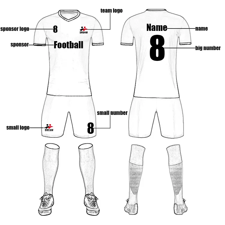 23 24 New Design Set Of Soccer Jerseys Printing Logo Breathable Quick Dry Men Youth Kids Club Custom Football Shirt Uniforms