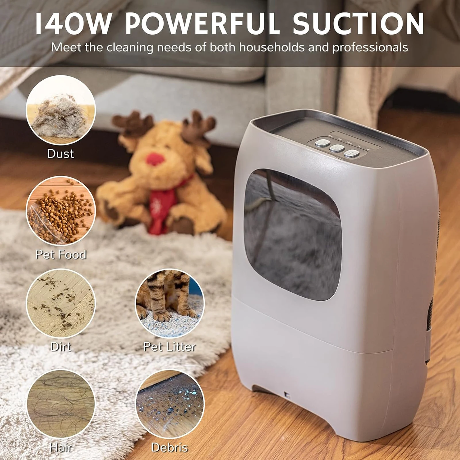 Touchless Vacuum Automatic Dustpan Corded Canister Vacuum Bagless Automatic Sensor DustPan Vacuum