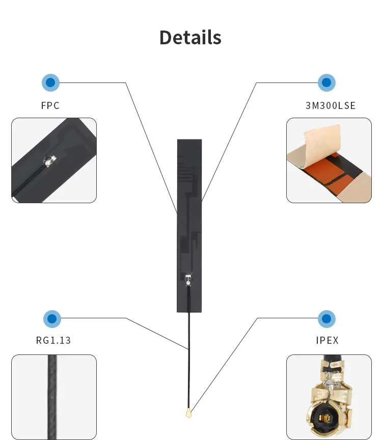 98*14mm 698-2700 MHz Internal Antenna  4g Flexible FPC Antenna