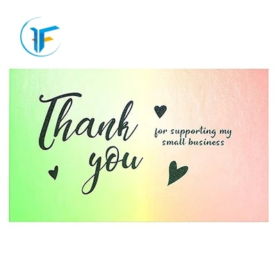 Wholesale 50pcs laser thank you cards 9*5cm decoration business gift card Thank You For Supporting Small Business Cards