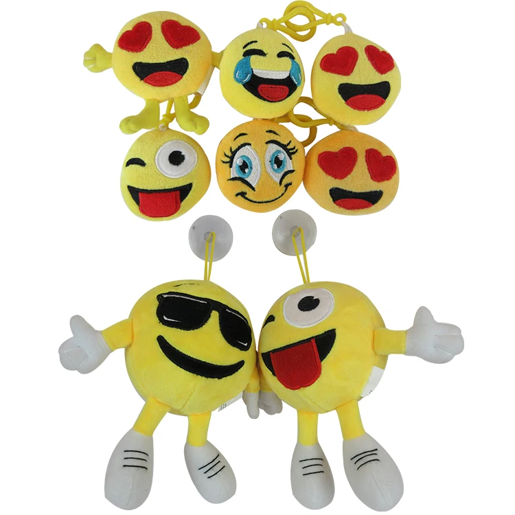 Customized Elastic Plush Ball Toy Plush Keyrings With Smile Angry Sad Different Emotion