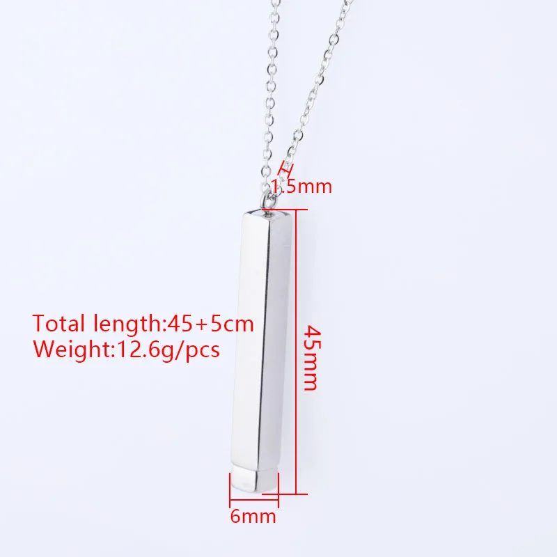 Hot Selling 45cm Polished Customizable Titanium Steel Nesting Doll Necklace Hidden Pendants Jewelry