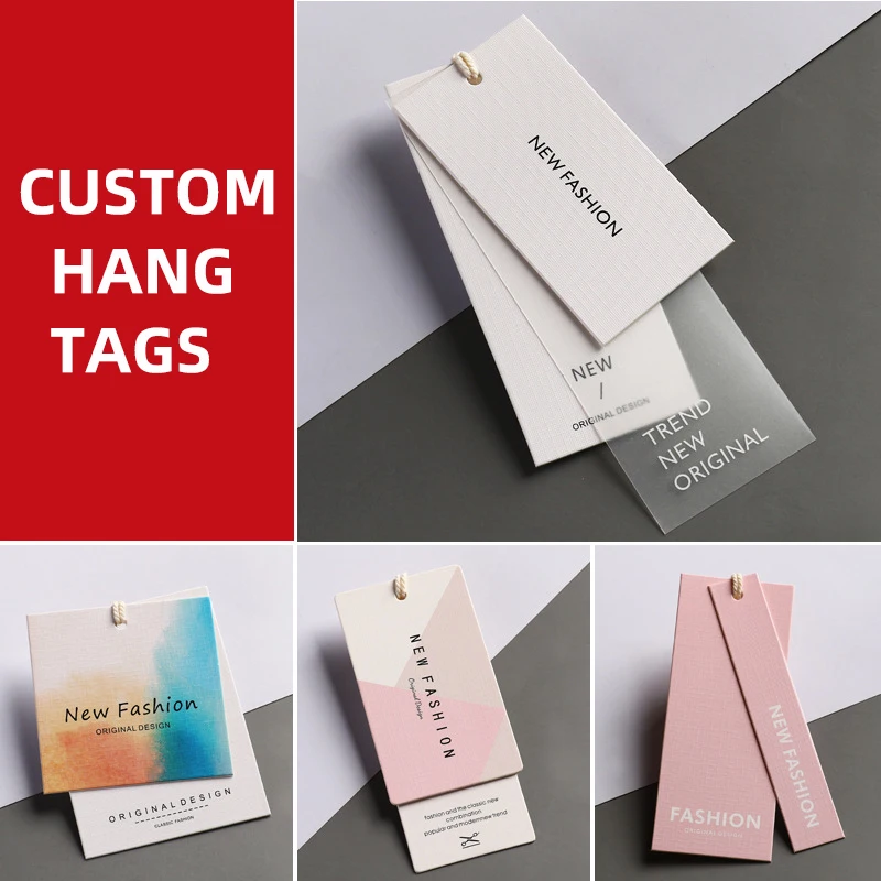 Custom  Design Clothing t shirt Hand Tags Premium for Clothes Label Garment Hangtags with String Swing Tag For Clothing Own Logo