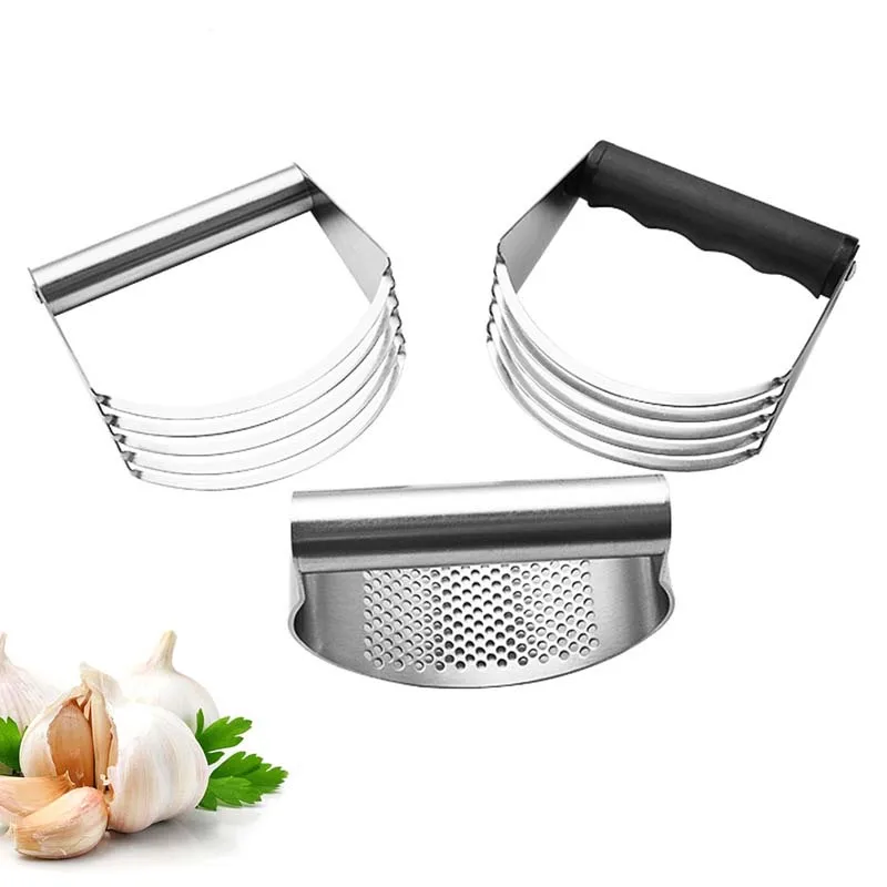 Kitchen gadgets New ring stainless steel manual garlic press Butter mixer Powder beater Baking tools