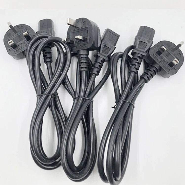  UK H05VV-F 100% Медь IEC C13 90 градусов 230V переменного тока для компьютера Британский разъём электропитания 250V Удлинительный шнур питания кабель