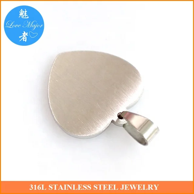 Engravable Heart Design Brushed Polishing Small Stainless Steel Jewelry Pendant Fashion Jewel Gift