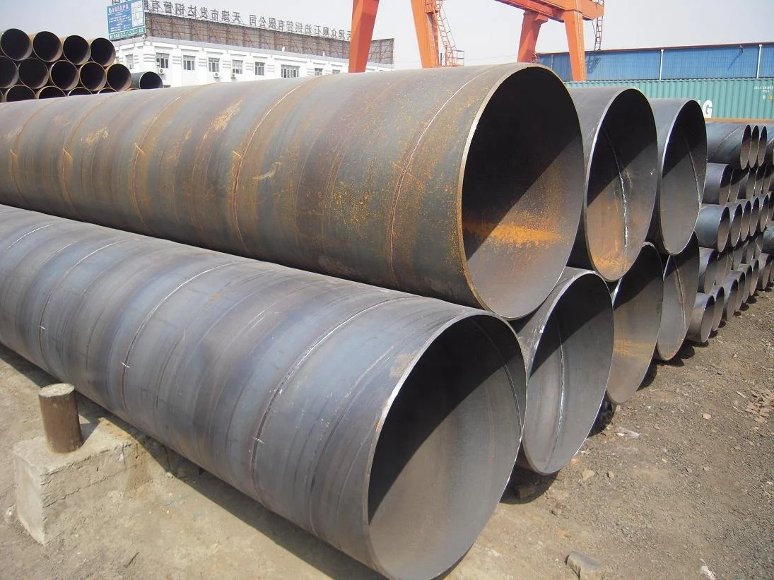EN10025 S355 Construction Used Black Spiral Carbon Welded SSAW Steel Pipes