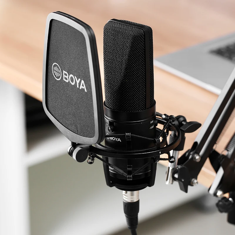 BOYA BY-M1000 Condenser Microphone Large Diaphragm Professional Microphone Suitable for sing recording, video recording