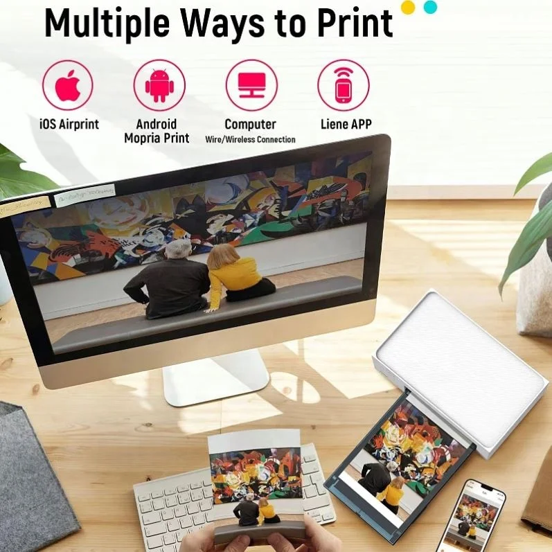 Portable Photo Printer With High-Resolution Output Ideal For Smartphones And Tablets