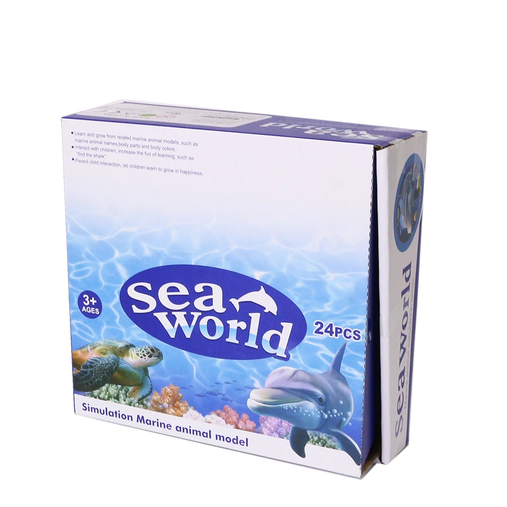 With family name card solid simulation PVC model learning gift early education sea animals toys