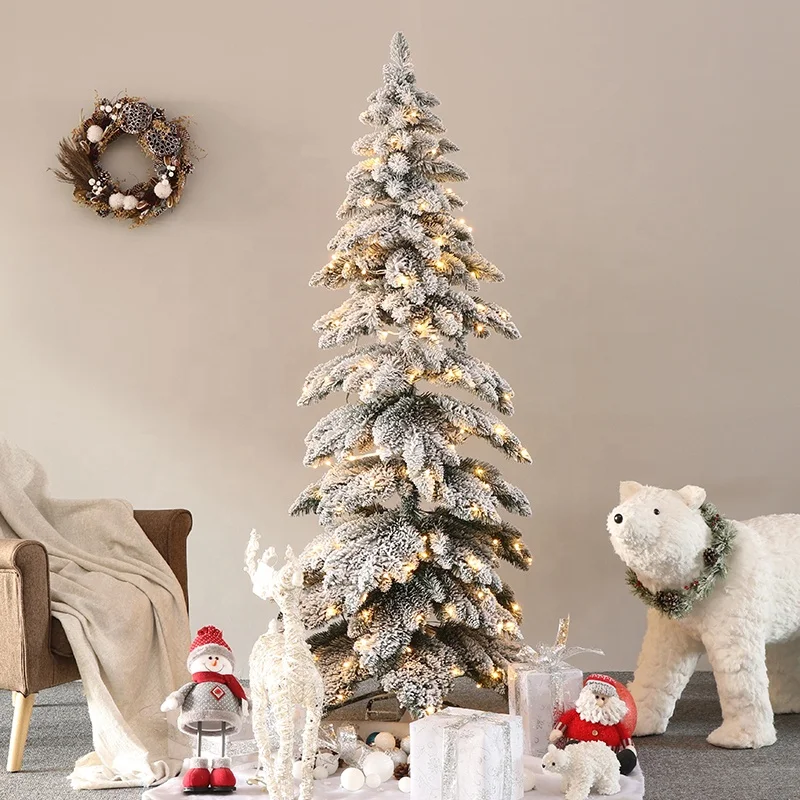 Hot Sale 120cm 4FT PVC Flock christmas  tree home decoration artificial led christmas tree