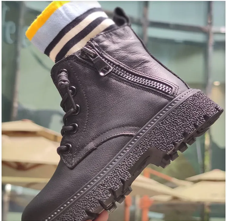 2021 Latest Children Fashion Leather Kids School Shoes Boots For Boys