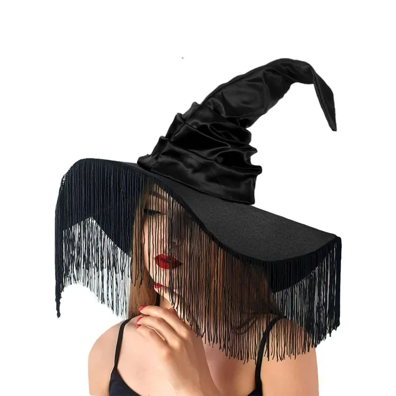 Halloween Witch Hat Dark Curse Cosplay Decoration Props for Women and Men Fashion Wool Material New Accessory
