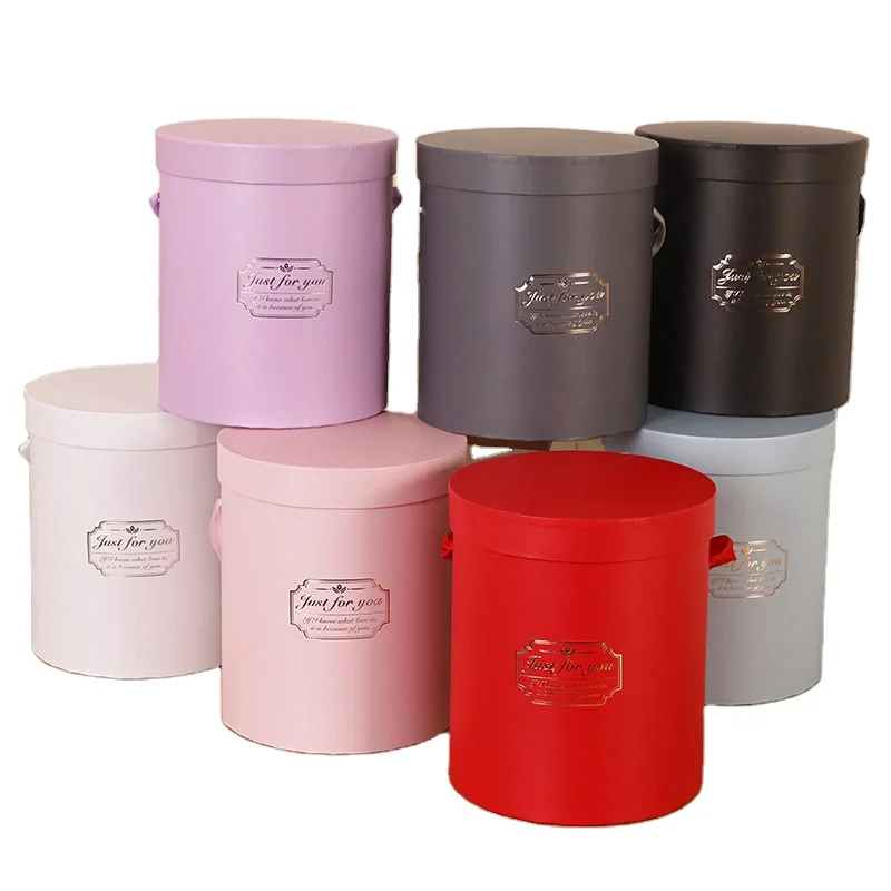 Wholesale Factory Price Biodegradable cardboard Kraft paper flower box cylinder shape gift box with lid fancy festival box