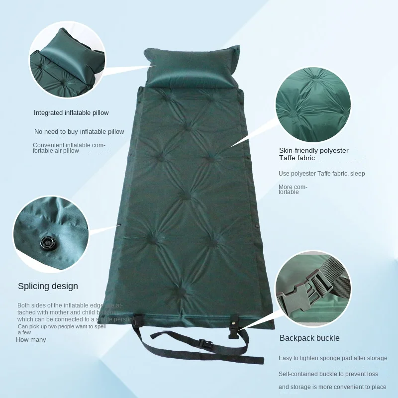 Lightweight Carrying Tent Fishing Climbing Hiking Inflatable Camping Cushion Mat Camping Outdoor Automatic Inflation Pad