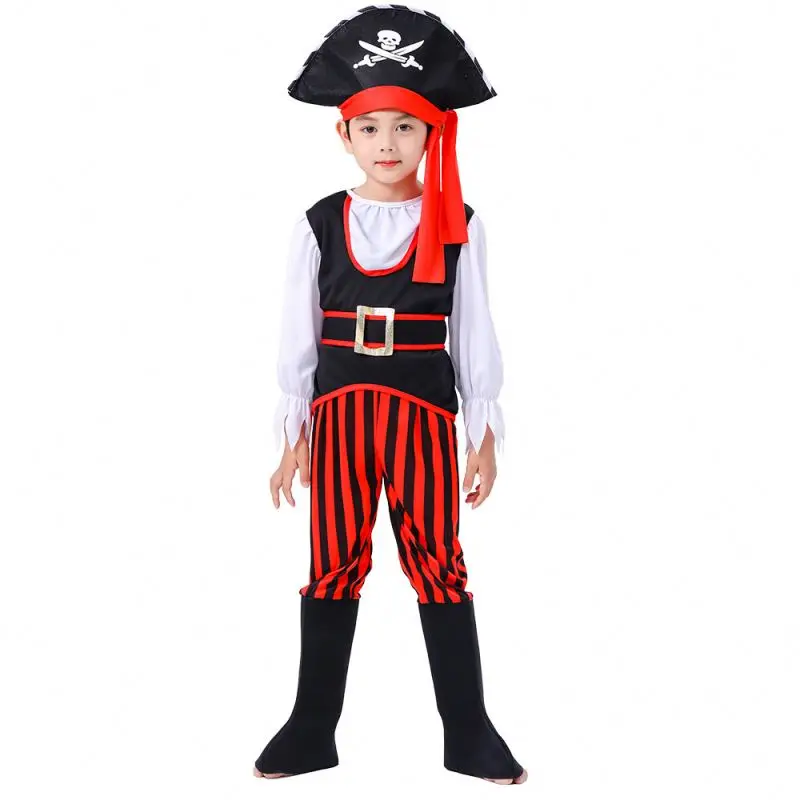 Fancy Dress Halloween Carnival Theme Party Child Caribbean Captain Pirate Costume Cosplay For Boys Girls