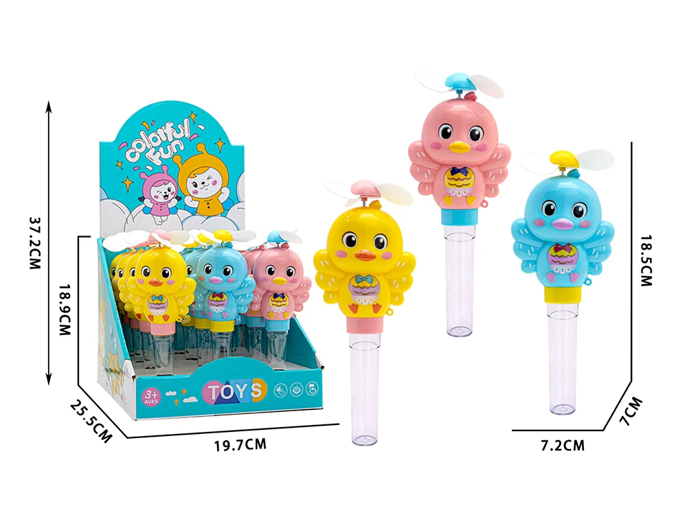 Wholesale Candy Toys Cute colorful Hand Crank Fan Toy Mini Handheld Fan with Candy Fan Candy Toy