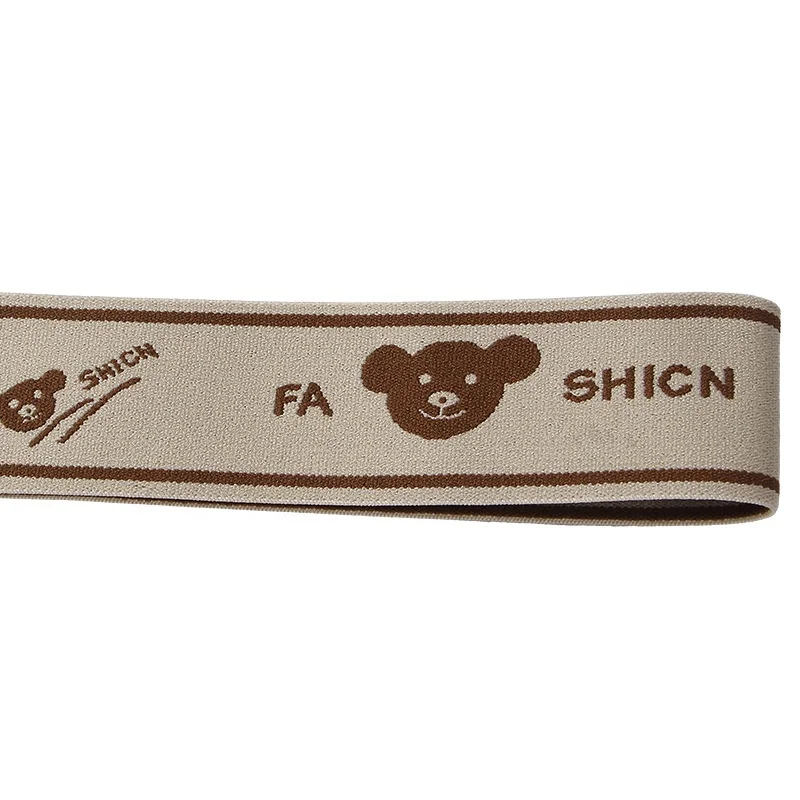 Custom Logo Jacquard Elastic Band Webbing Soft Nylon Spandex Elastic Tape For Clothes Sport Boxer Underwear Elastic Waistband