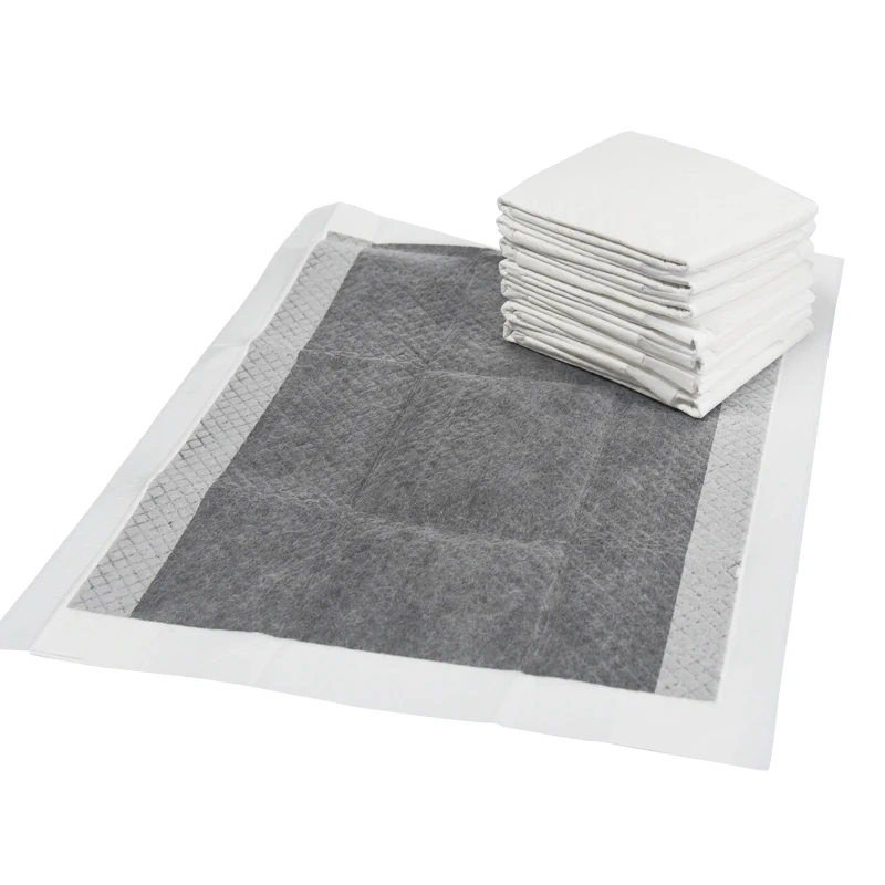 High water absorbent carbon pet pad planet safe carbon charcoal pet pads 28 x 44 black bamboo pet pad