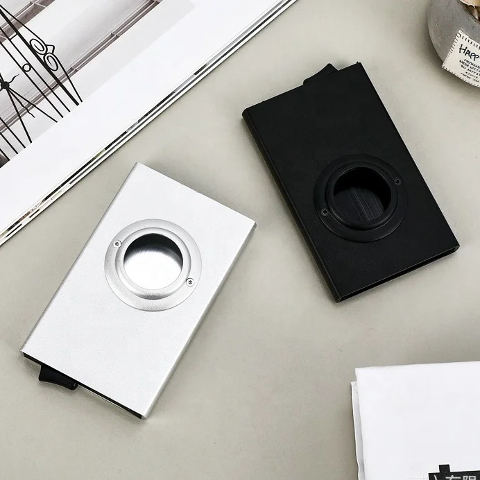Factory From Stock Wallet with AirTg Holder Pop Up Wallet RFID Blocking Slim Metal Bank Credit Card Case Holds 5 Cards