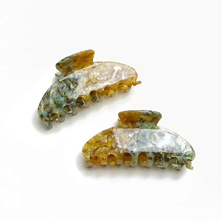 Creative Design 10cm Two-color Stitching Acetate Hair Claw Fashion Acetate Claw Clip Retro Style Hair Accessories Customization