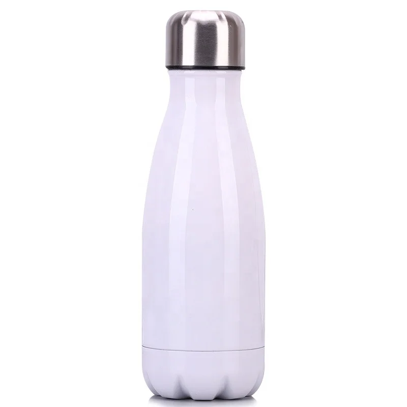 Double wall thermos custom logo outdoor sports drink coke shaped 18 / 8 stainless steel coke water bottle